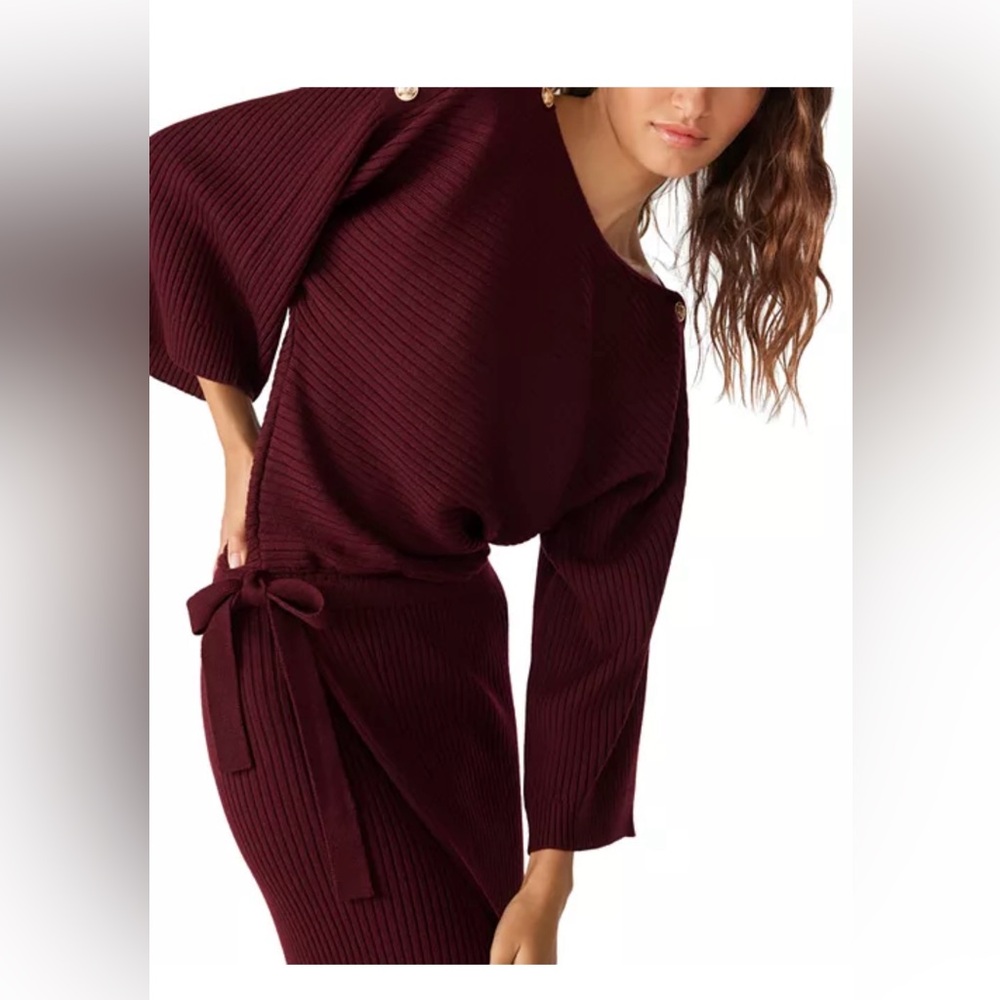 Ba&sh Robe Rahlia Ribbed Wrap Skirt Dress - Picture 3 of 9
